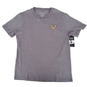 True Religion Brand Jeans Gray Logo T-Shirt Men Size Large NWT